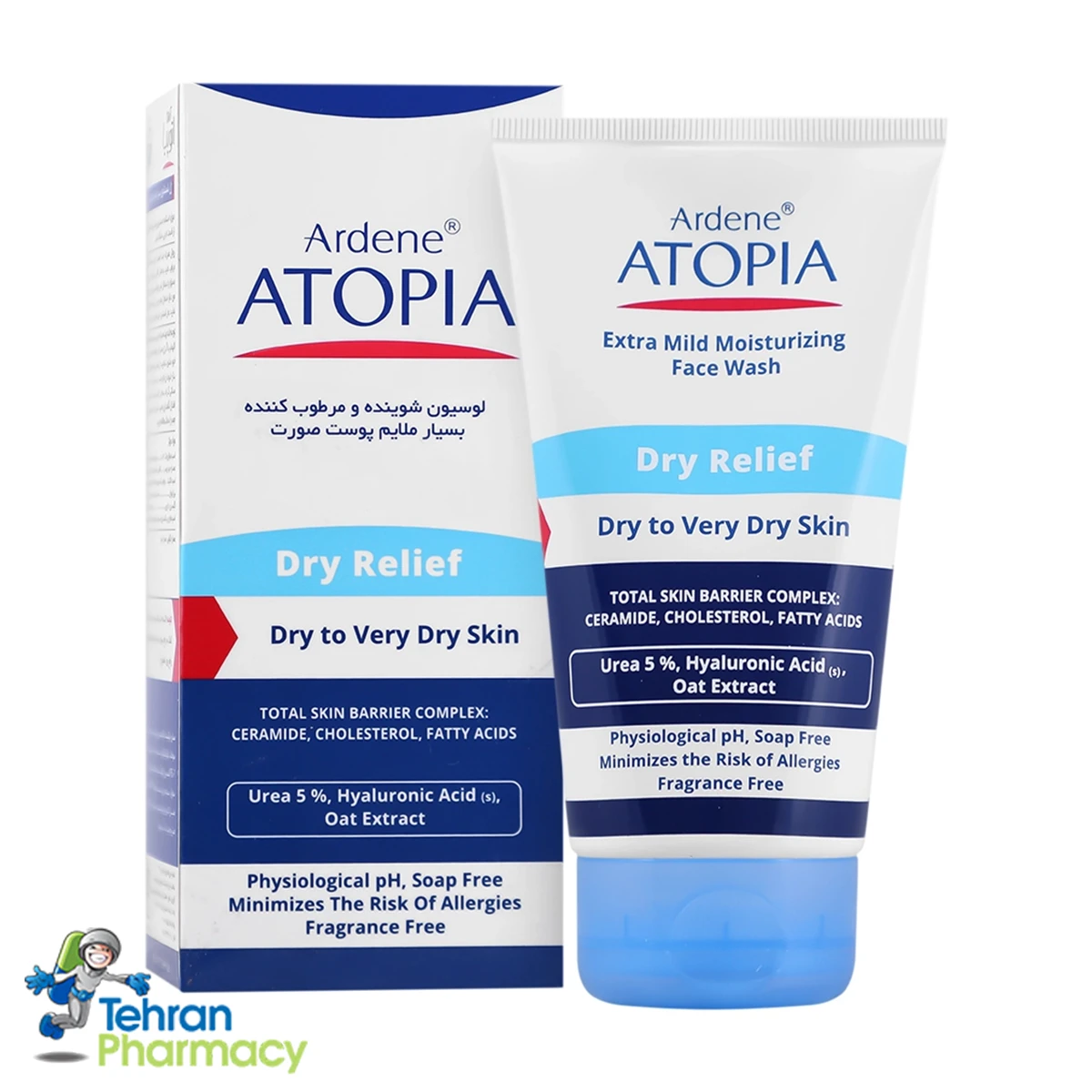 لوسیون شوینده و مرطوب کننده ملایم صورت درای ریلیف آتوپیا